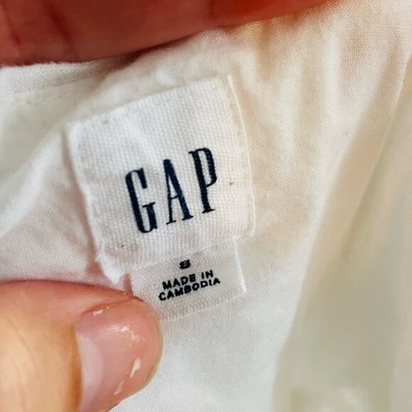 GAP White Linen Smocked Back Dress - Picture 4 of 5